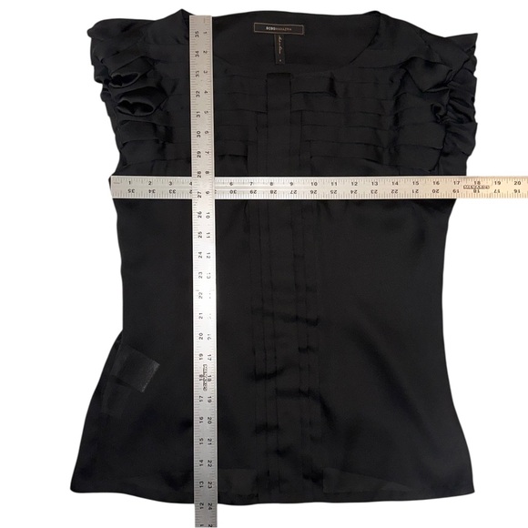 Women’s Black Ruffled Sleeveless Blouse Top ~ Size S - Picture 9 of 9